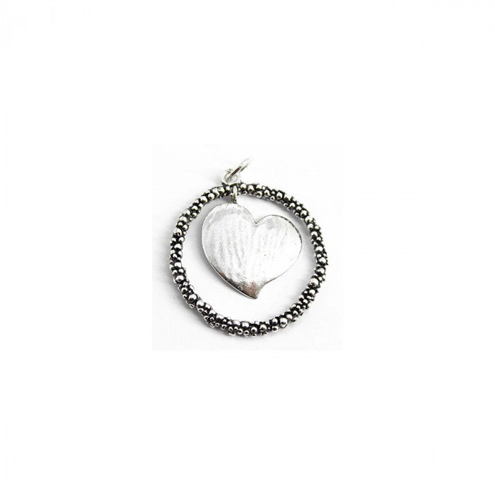 Charm cuore grande perlage