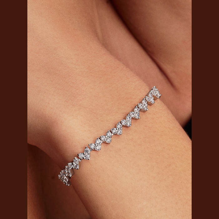 Bracciale Cuori con Tre Pietre