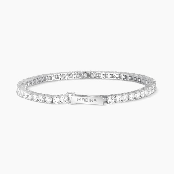 Bracciale tennis in argento con zirconi bianchi TENNIS CLUB
