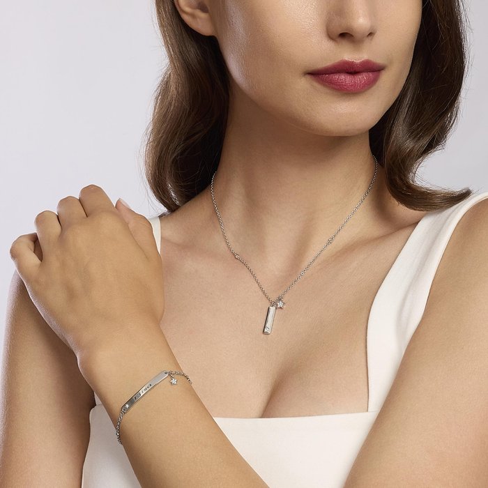Bracciale con targhetta in argento SOLO TUO