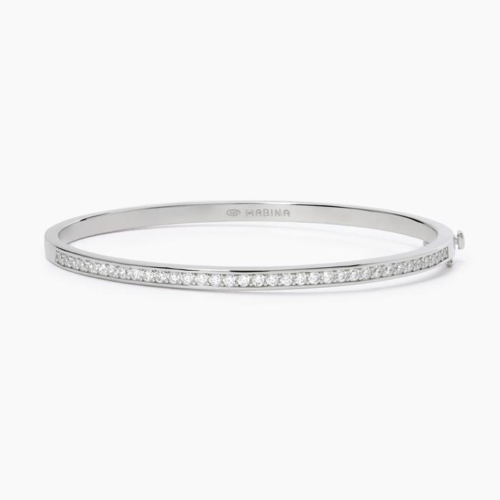 Bracciale rigido in argento con pietre LADY B