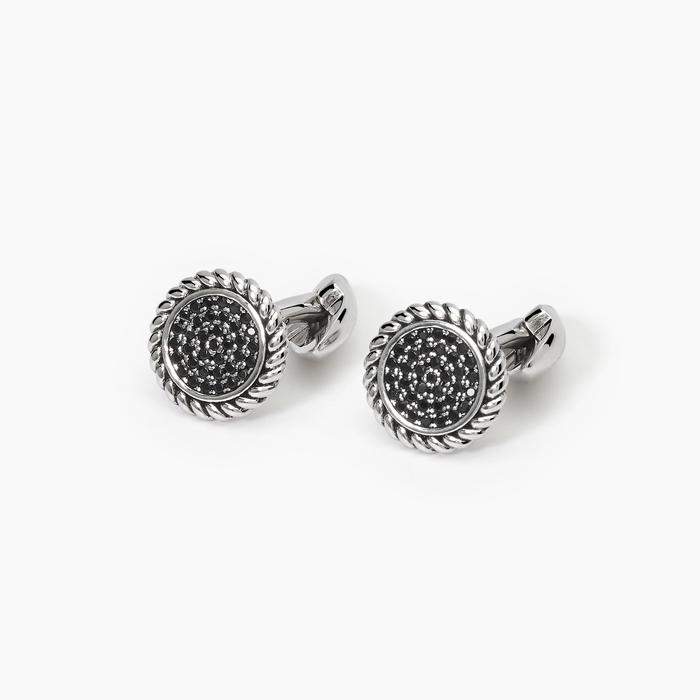 Gemelli in argento con finitura torchon VERTIGO