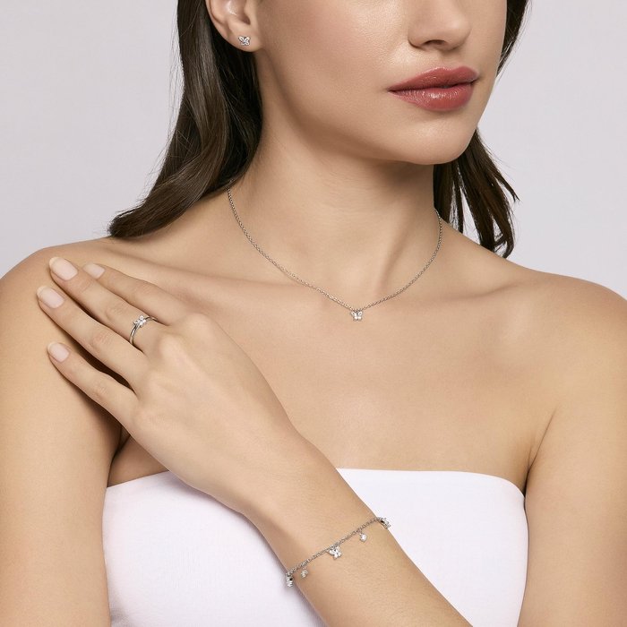Orecchini in argento con cristalli bianchi SECRET GARDEN