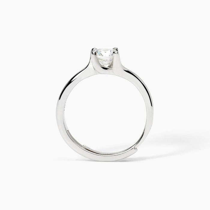 Anello in argento abbraccio con zircone SOLITAIRE