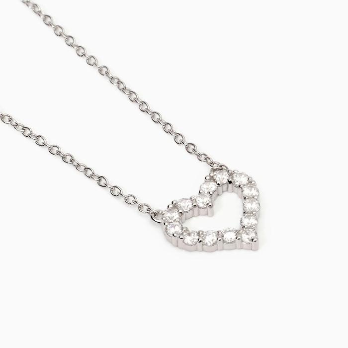 Girocollo in argento con cuore e zirconi Happy Love