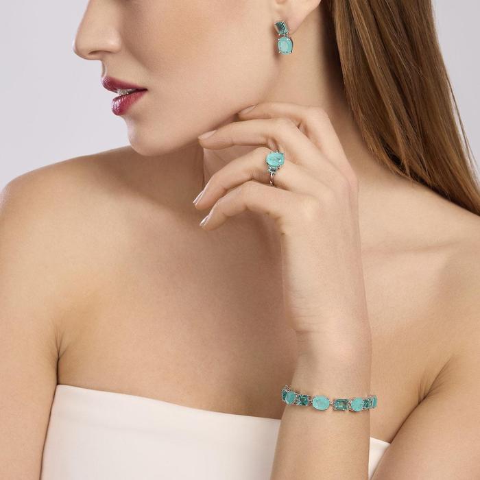 Orecchini con fusion stone azzurro Santorini
