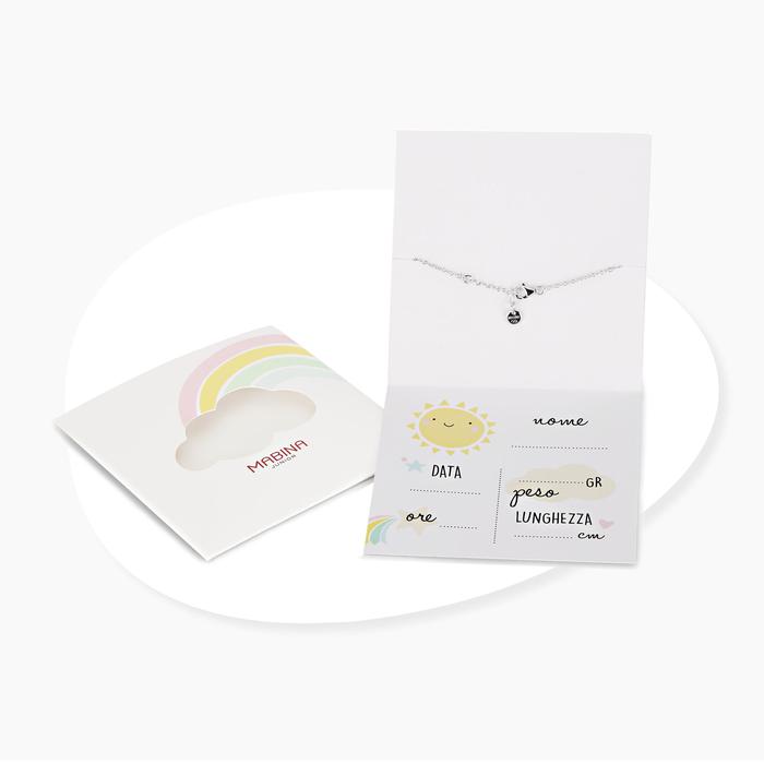 Bracciale neonato con lettera B e diamante Lab-Grown Welcome Baby