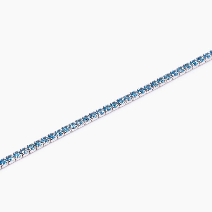 Bracciale tennis con acquemarine sintetiche Mini Tennis