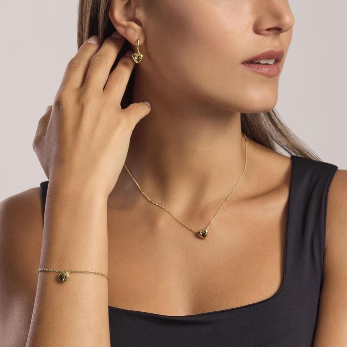 Girocollo placcato oro con cuore Feeling
