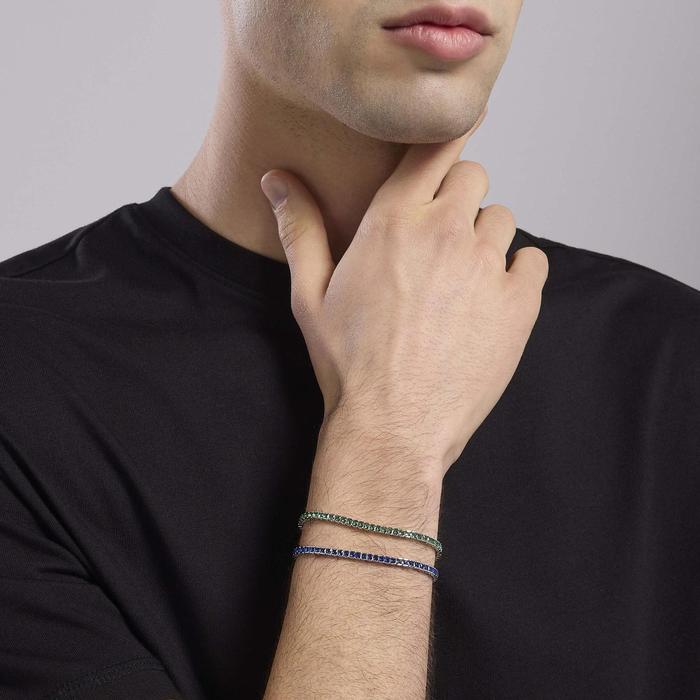 Bracciale tennis uomo con zaffiri sintetici| Mabina Gioielli Tennis Club