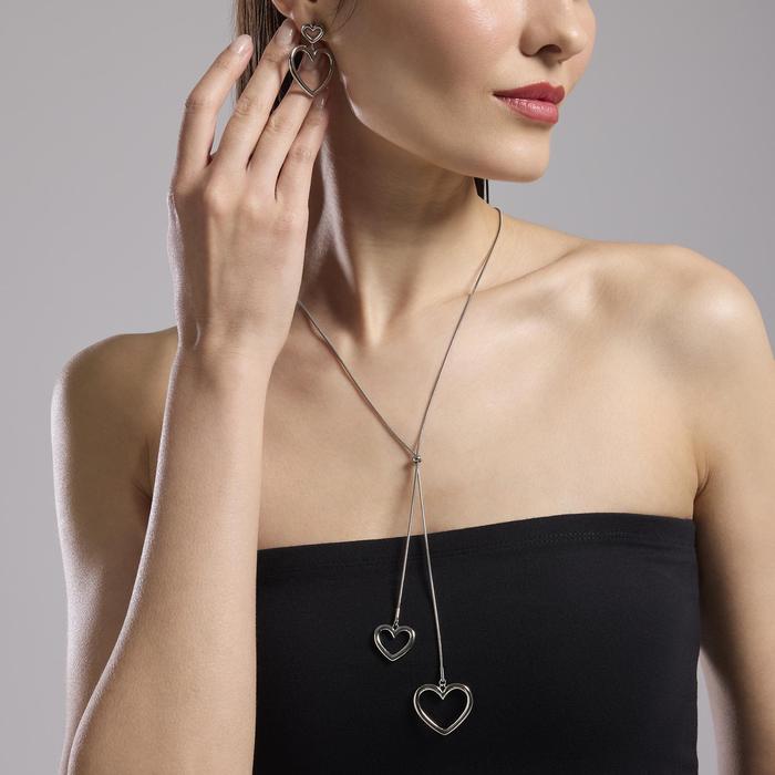 Collana con catena snake e cuori