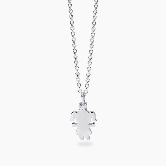 Girocollo con ciondolo bimba e diamante lab-grown My Diamond