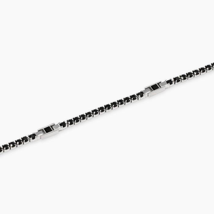 Bracciale tennis da uomo con zirconi neri Cult