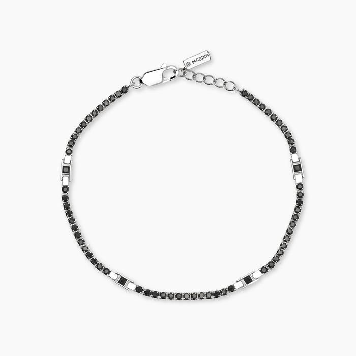 Bracciale tennis da uomo con zirconi neri Cult