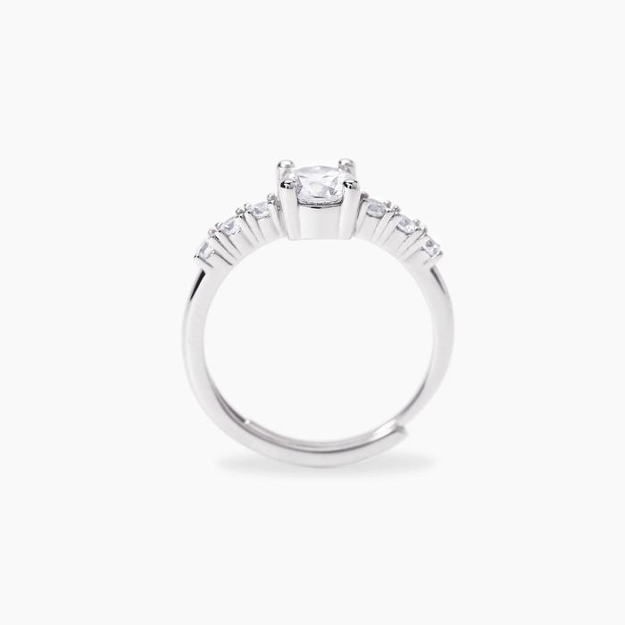 Anello regolabile in zirconi bianchi DIMMI DI SÌ