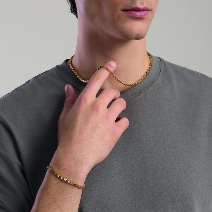 Collana uomo in acciaio dorato con catena fancy Style 35