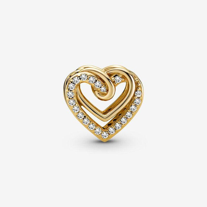 Charm Cuore Intrecciato con Pietre