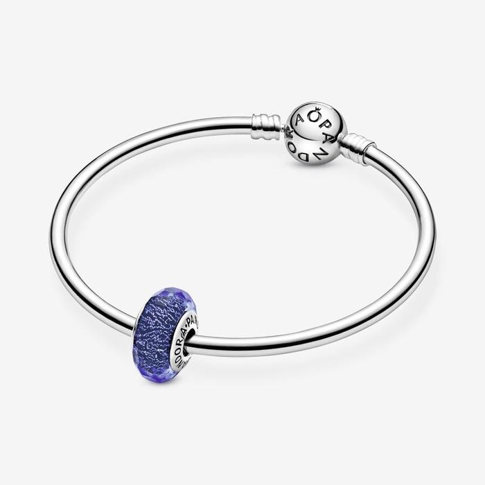 Charm Vetro di Murano Blu Iridescente