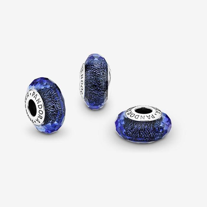 Charm Vetro di Murano Blu Iridescente