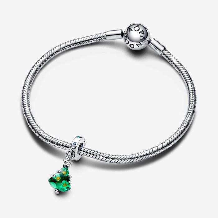 Charm Pendente Albero di Natale con Stelle