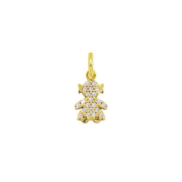 Charm Bambina in Oro e Zirconi
