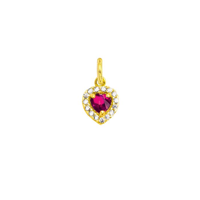 Charm Rubino in Oro e Zirconi
