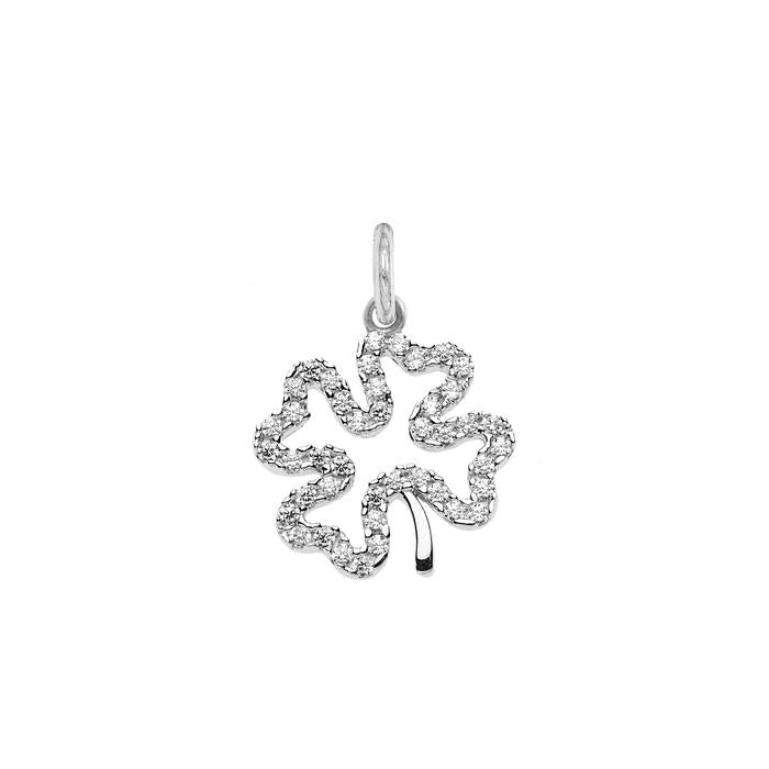 Charm Quadrifoglio in Oro e Zirconi