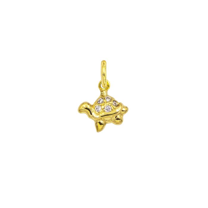 Charm Tartaruga in Oro e Zirconi