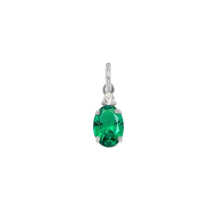 Charm Smeraldo in Oro e Zirconi
