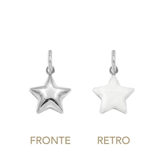 Charm Stella in Oro e Smalto Bianco