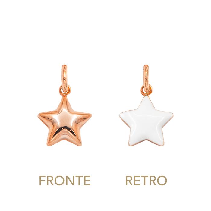 Charm Stella in Oro e Smalto Bianco
