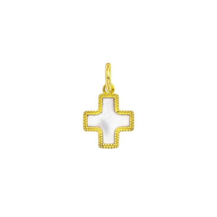 Charm Croce in Oro e Madreperla