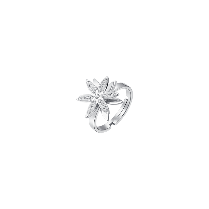 ANELLO DONNA IN ACCIAIO FIORE DELLA VITA GIREVOLE