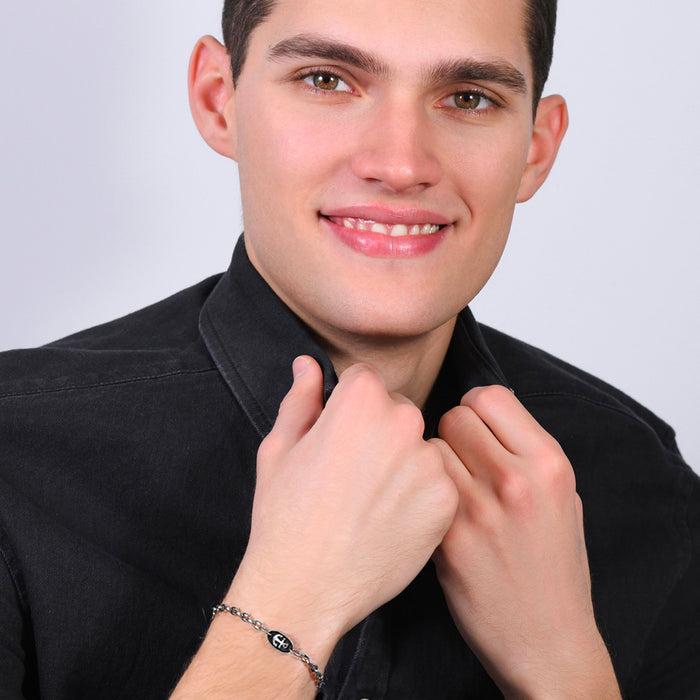 BRACCIALE UOMO IN ACCIAIO CON ANCORA
