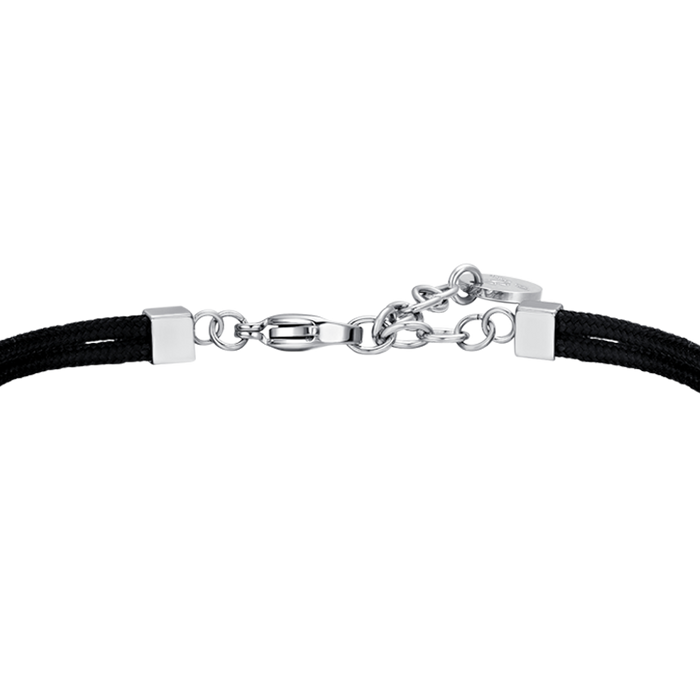 BRACCIALE UOMO IN CORDA NERA E ANCORA