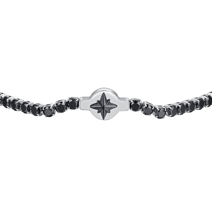 BRACCIALE TENNIS UOMO IN ACCIAIO ZIRCONI NERI