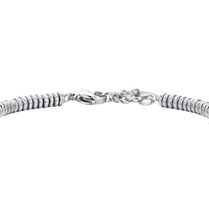 BRACCIALE UOMO IN ACCIAIO EMATITE SILVER E NERA