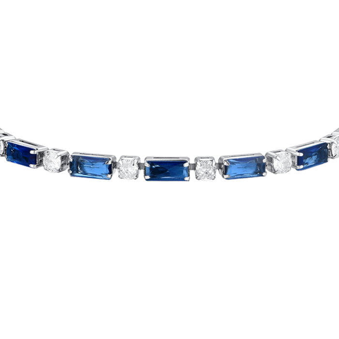 BRACCIALE TENNIS DONNA IN ACCIAIO ZIRCONI BLU