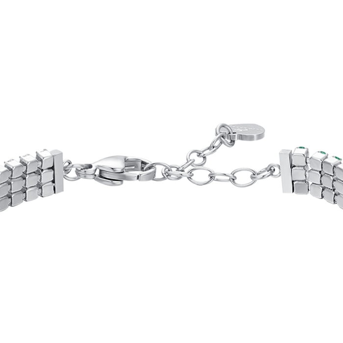 BRACCIALE TENNIS DONNA IN ACCIAIO CON ZIRCONI VERDI