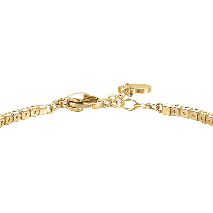 BRACCIALE TENNIS DONNA IN ACCIAIO COLORE ORO CON ZIRCONI VIOLA