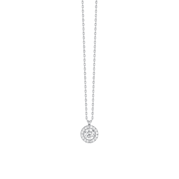 COLLANA DONNA IN ACCIAIO CON ELEMENTO CON ZIRCONI BIANCHI