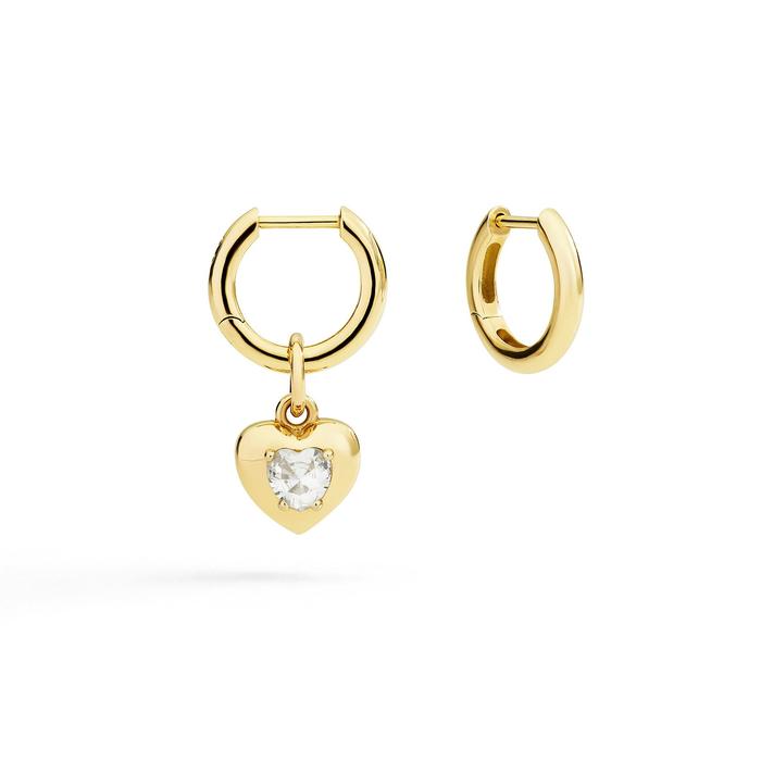 CIONDOLO CUORE ORO GIALLO & ZAFFIRO SINTETICO