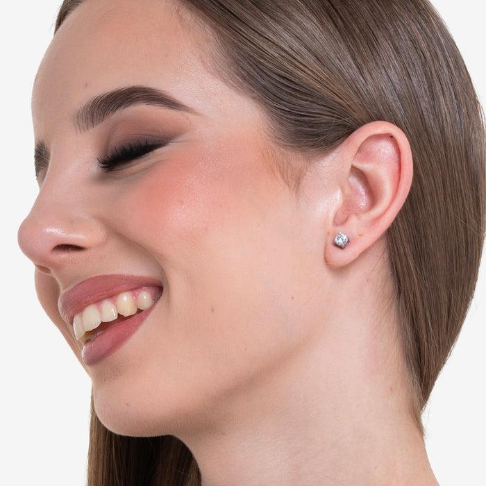 ORECCHINI DONNA IN ACCIAIO CON CRISTALLO BIANCO