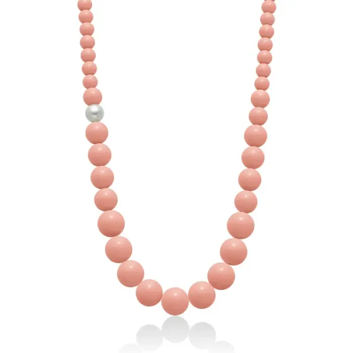 Collana pasta di corallo rosa