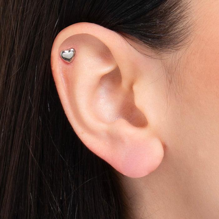 PIERCING ORECCHIO DONNA IN ACCIAIO FORMA CUORE