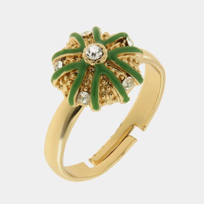 Anello in Metallo con riccio verde