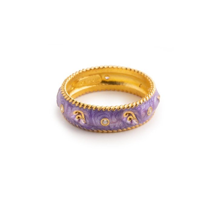 Anello Onda lapilli fascia piccola