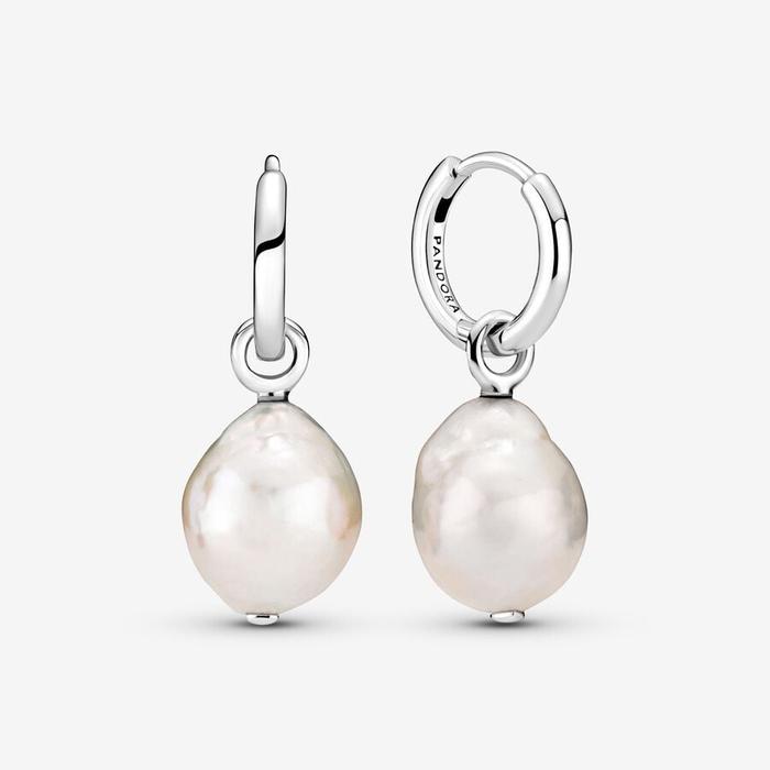 Orecchini Cerchi con Perle Coltivate d’Acqua Dolce Trattate