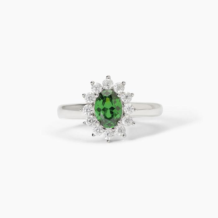 Anello in argento con smeraldo sintetico ovale COOL OR RÉTRO?