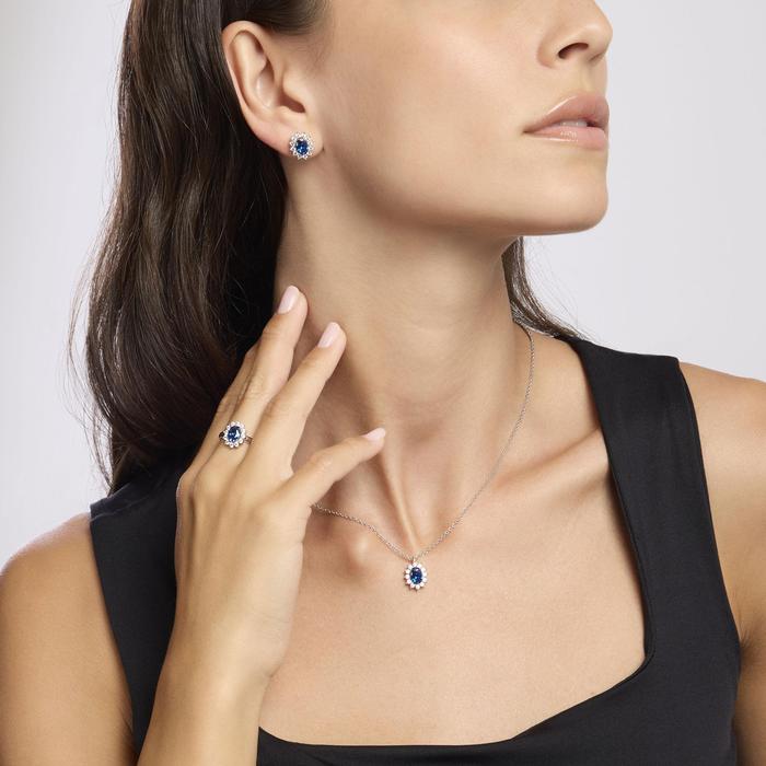 Anello in argento con zaffiro sintetico ovale COOL OR RÉTRO?